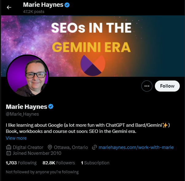 Marie Haynes SEOインフルエンサー